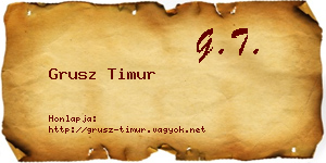 Grusz Timur névjegykártya